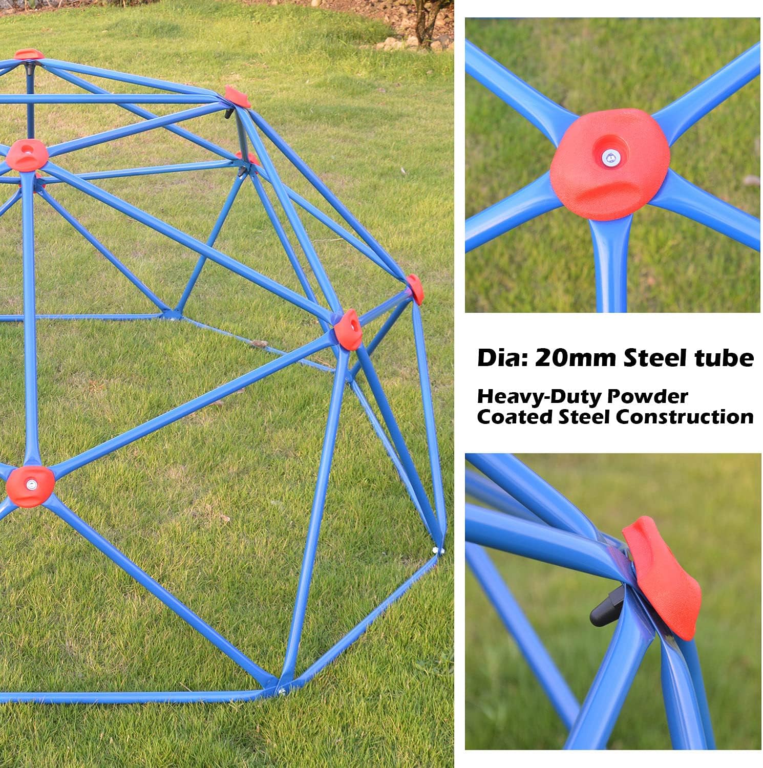 Naissgo 6FT Climbing Dome, Geometric Dome Climber , Upgraded Dome Climber for Kids, New Upgraded Outdoor Geometric Climbing Dome, Supports 440lbs/770ibs - Rust and UV Resistant Steel : Toys & Games