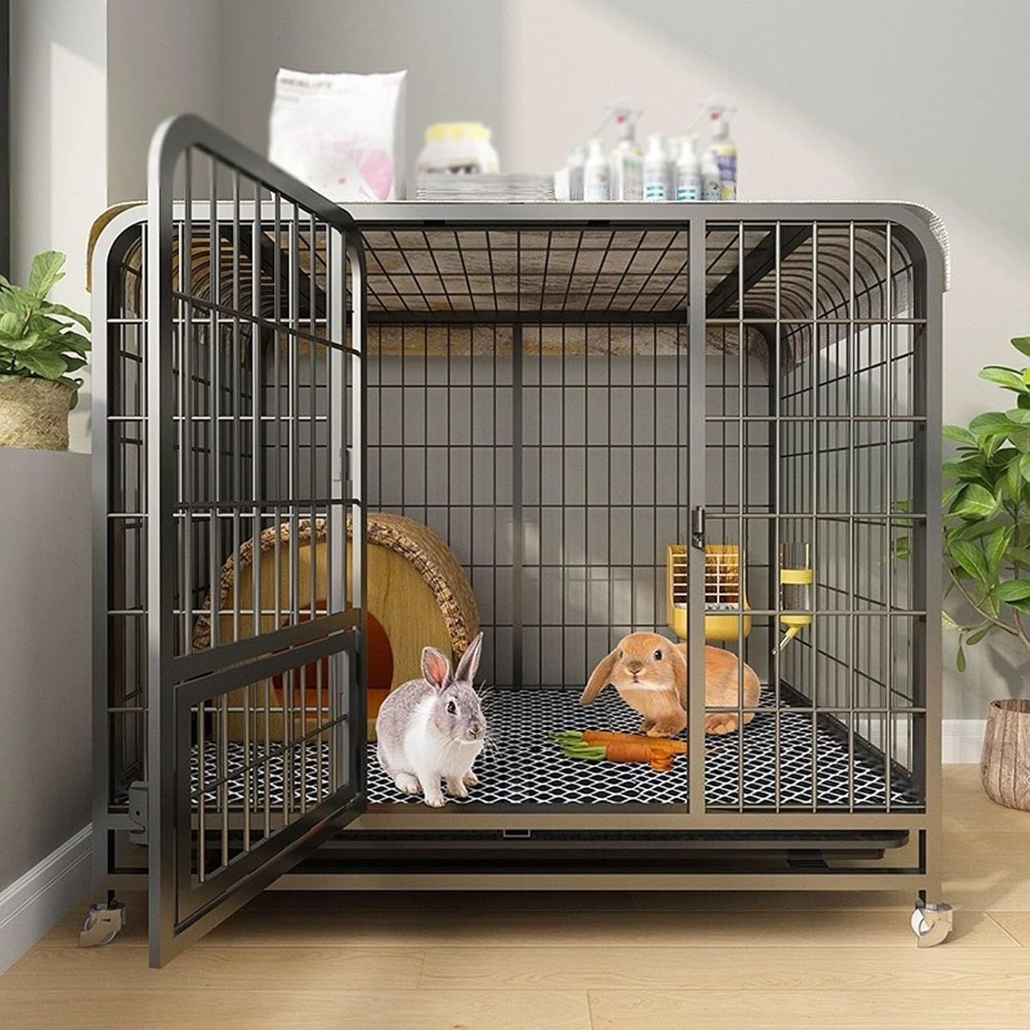Booster Rabbit Xl XL Rabbit Cage Indoor with Deep Pull-Out Trays & Double Door Design ...