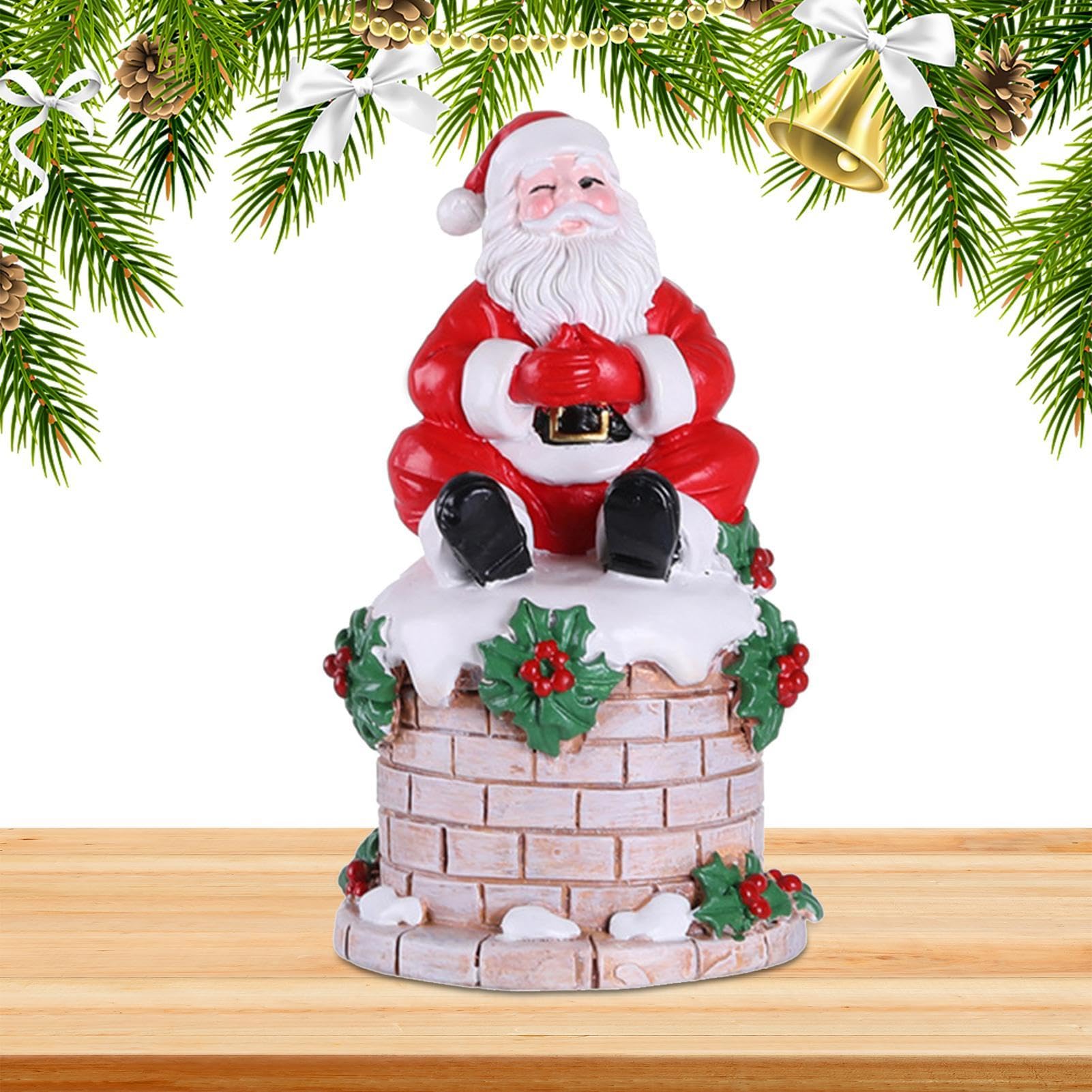 Statue en résine du Père Noël pour une décoration de maison chaleureuse