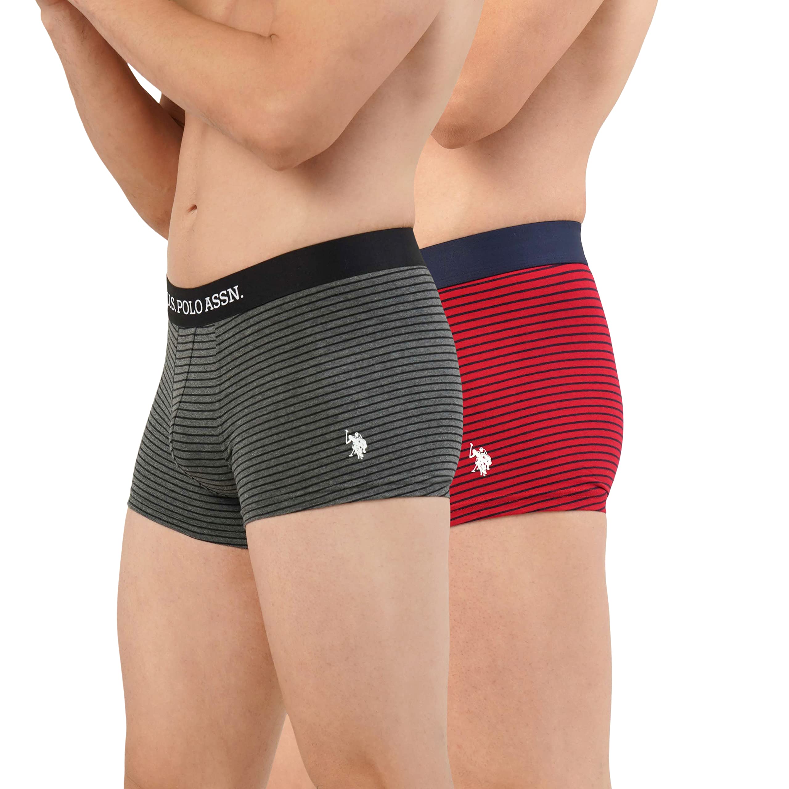 u.s. polo assn. Men Cotton Horizontal Stripe Antibacterial Et005 Trunks (Pack of 2)-picture-45