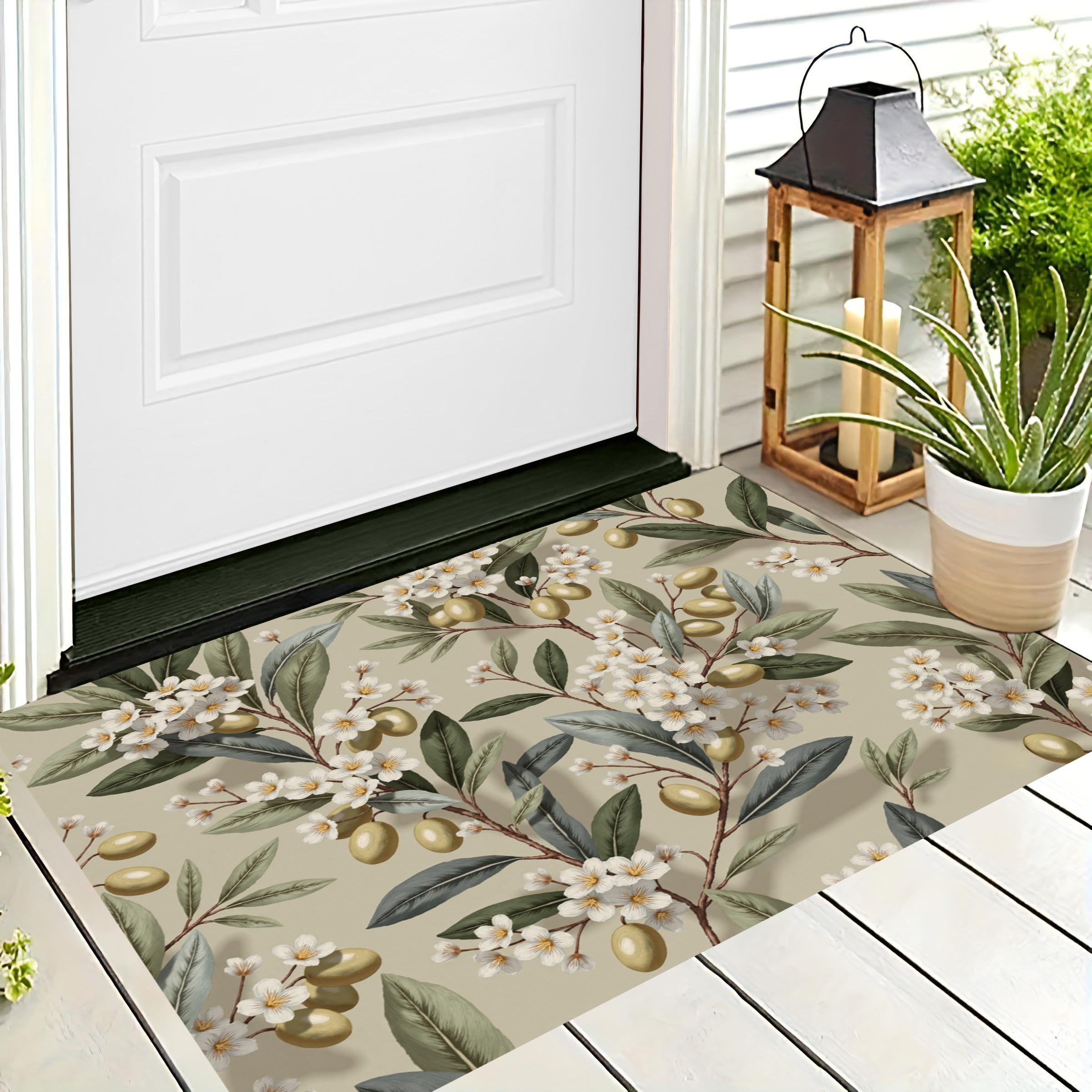 Paillasson nature aux motifs de fleurs pour accueillir vos invités dans le jardin