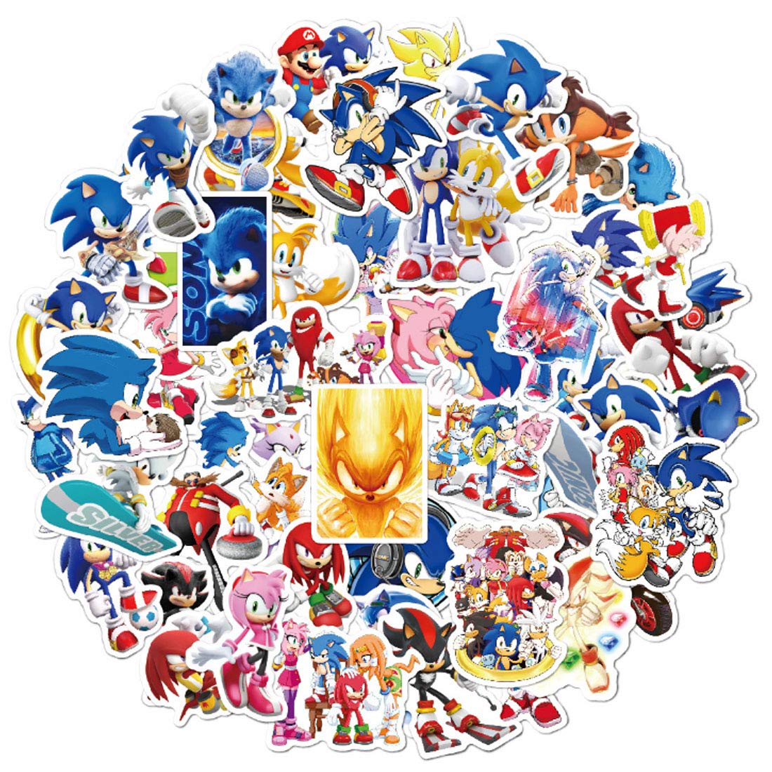 Sticker Pack 100 Pcs, Sonic Graffiti Stickers, Water Bottle Stickers,Vinyls Stickers, Random Sticker, Car Stickers, for Bicycle, Motorcycle, Cars, Skateboard, Laptop, Skateboard, Luggage Suitcase