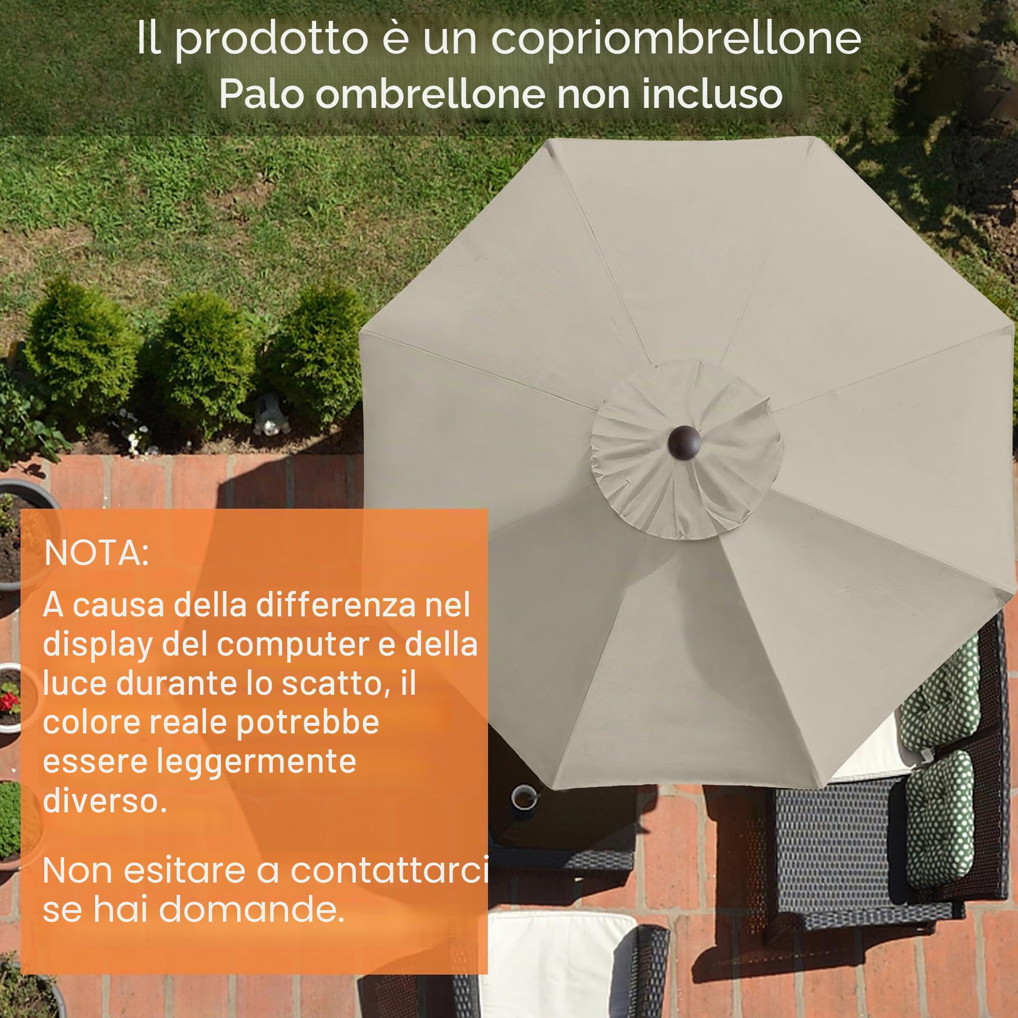 EliteShade Ombrellone da terrazza 2,7 m beige