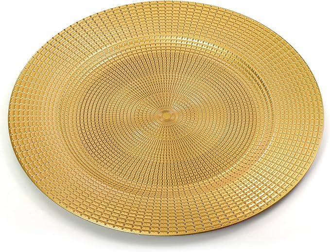 Platos Cargadores Dorados de Plástico 12 Pack 13 Pulgadas para Fiestas miniatura 9