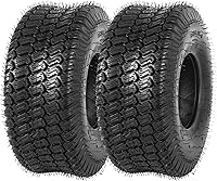 Vista 12 de Juego de 2 neumáticos 16x6.50-8 - 4PR resistentes sin cámara, neumáticos de repuesto para tractor de césped con banda de rodadura estriada profunda