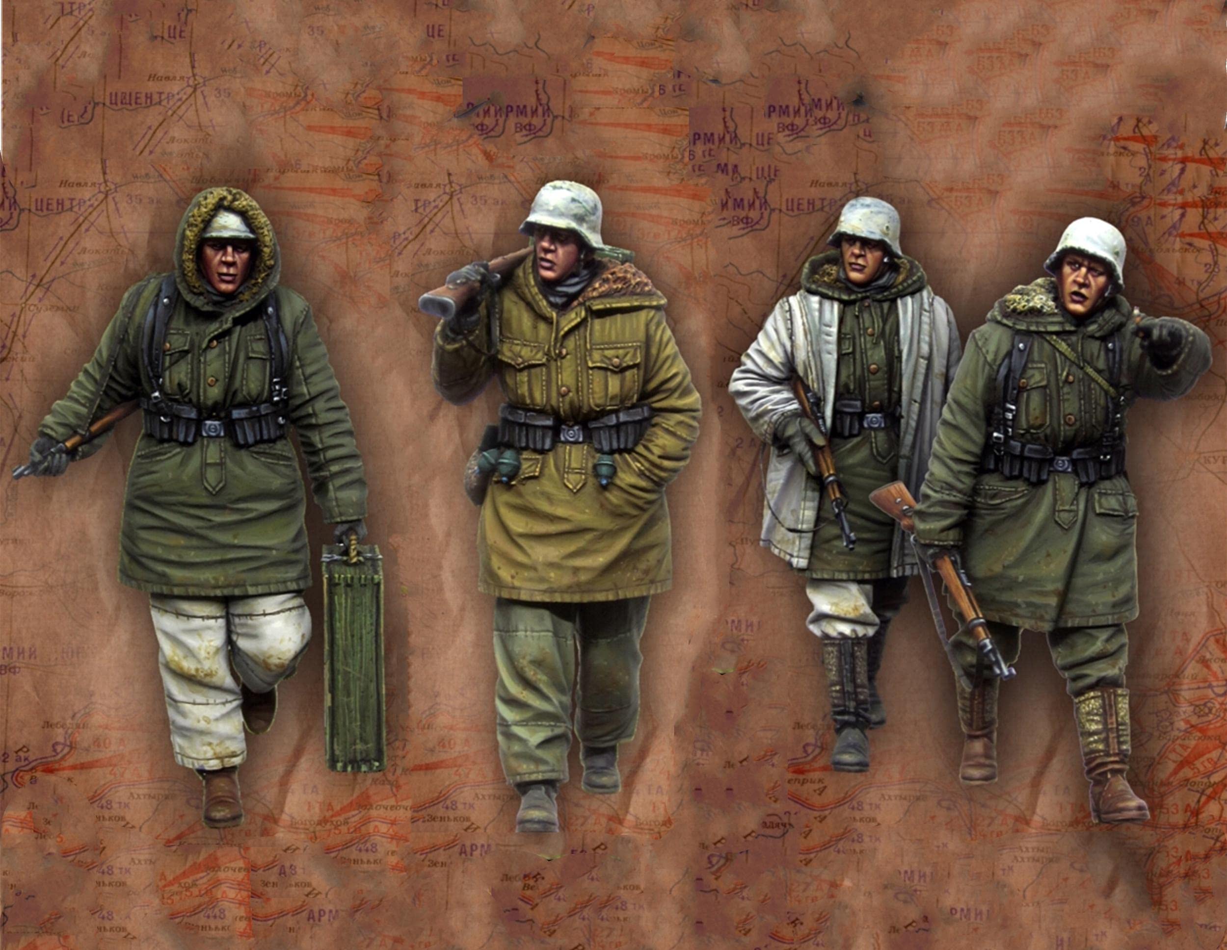 Kit De Figurines Militaires WWII - Soldats Allemands En Résine - Échelle 1/35 - 4 Personnages Non Peints à Assembler Et Peindre - Pour Modélisme Avancé