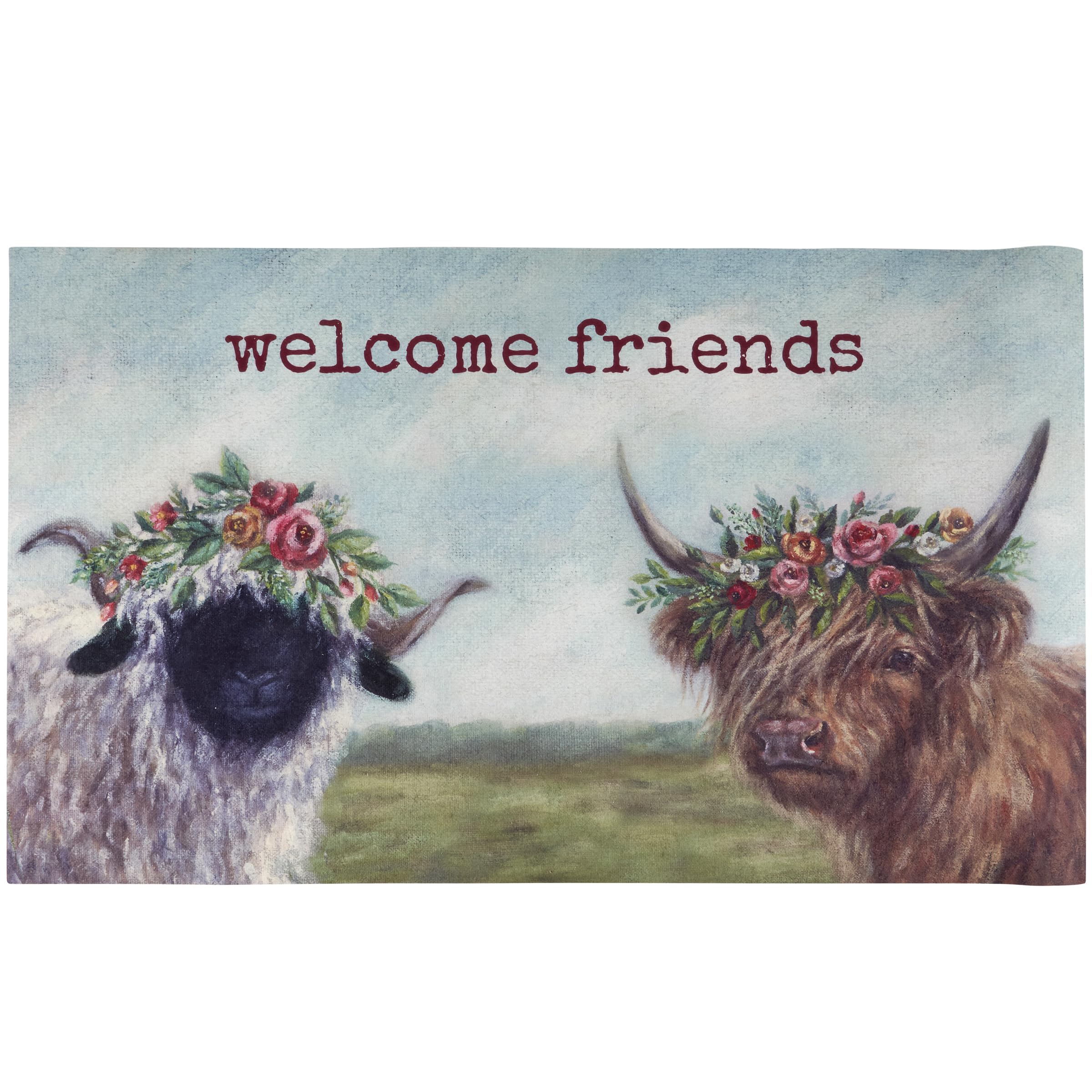 Tapis Welcome Friends Primitives by Kathy paillasson d'entrée décoratif intérieur maison