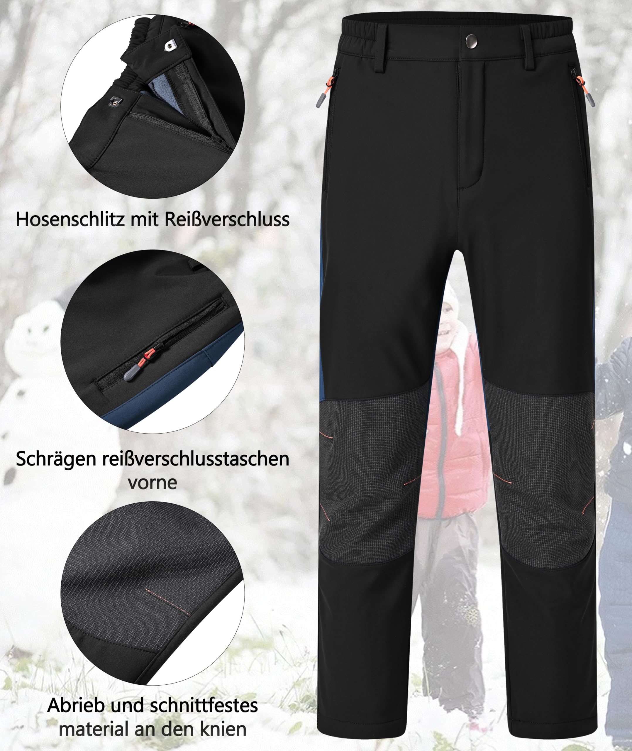 Zoofly Pantalones Nieve Niño Pantalón Invierno Niña Pantalon Termico Impermeable Forrado Softshell Termicos Trekking