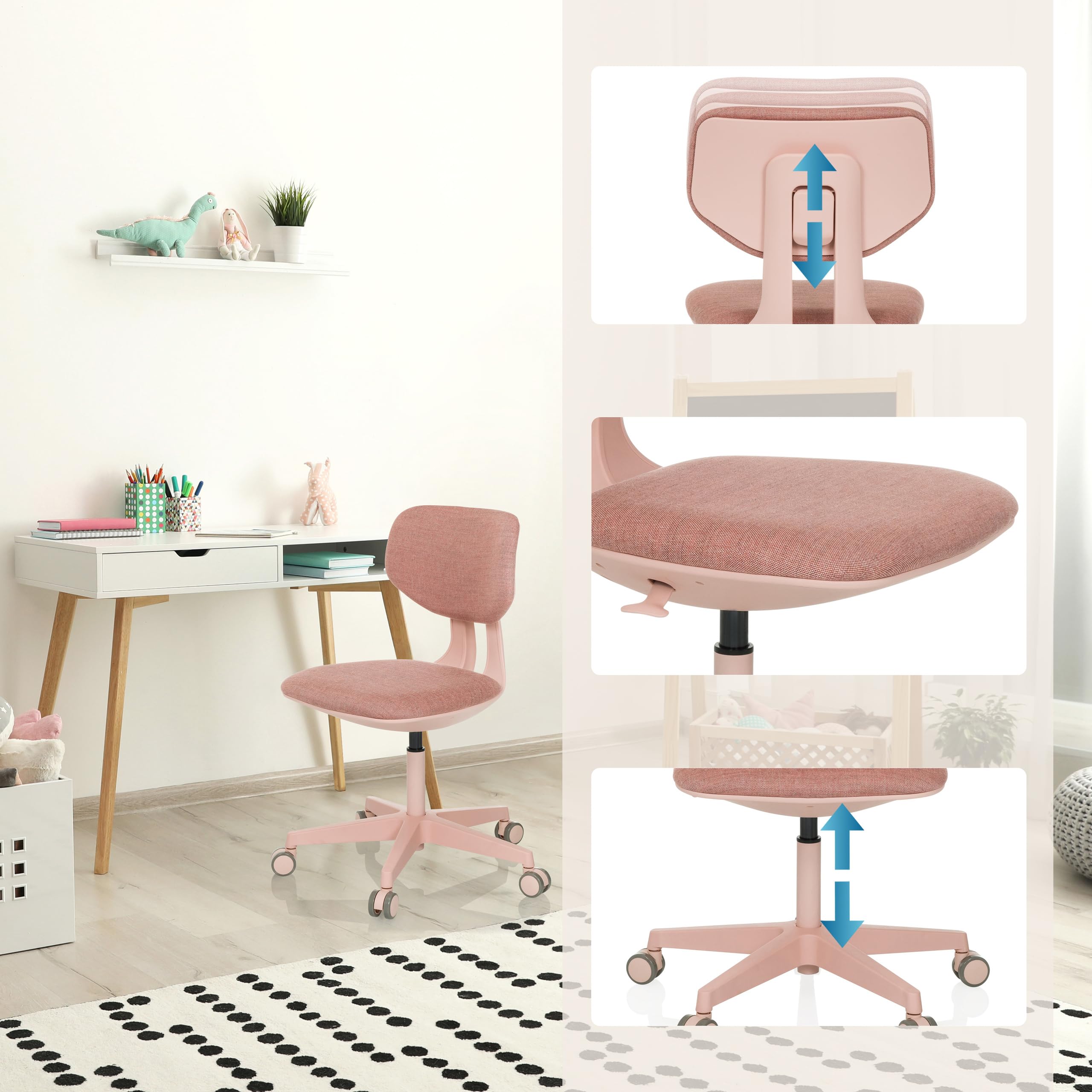 Kiddy PRO AL - Kinder Bureaustoel Zwart / Blauw Kopen Stoelen
