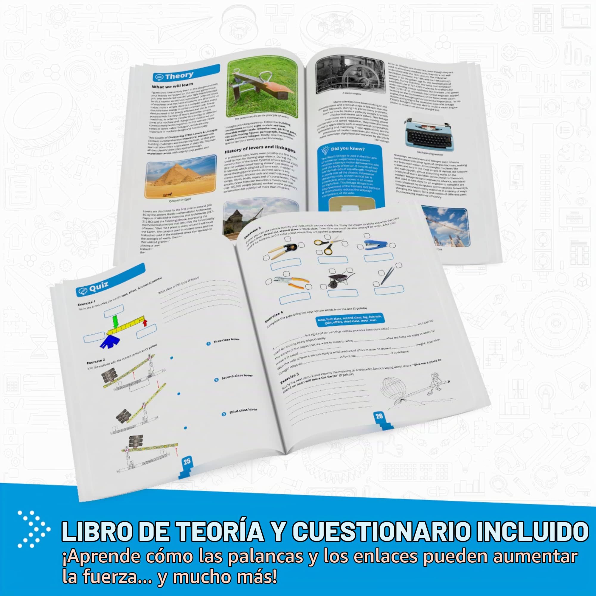 Engino - Juguetes de Tallo, 16 Modelos en 1 Tallo, palancas mecánicas y eslabones, Juguetes de construcción para niños de 9 años en adelante, Juguetes educativos Divertidos, Regalo para niños y niñas