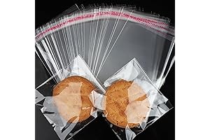 Horbin Self Seal Clear Cellophane Bags | 4x6 Inches Cookie Bags (200 Resealable Treat Bags)