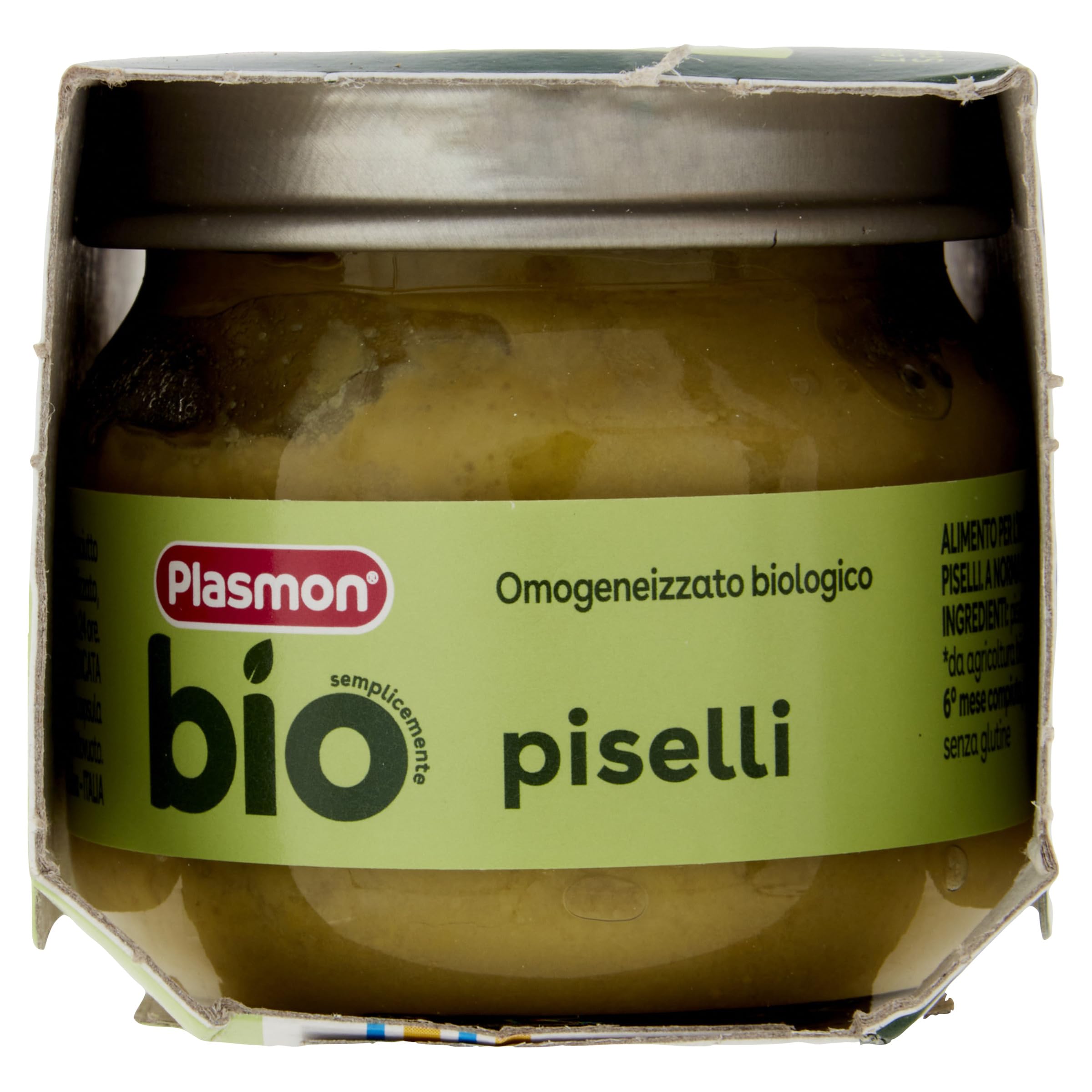 Plasmon BIO Omogeneizzato Piselli 2X80g (12 Confezioni)