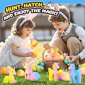 Unicorn Hatching Rainbow Eggs for Kids - 6 Pack Unicorn Toys for Boys & Girls, Birthday Easter Basket Stuffers Gift Ideas for Kids 3+ Year Old - Girl Gifts for Ages 3 4 5 6 7 8