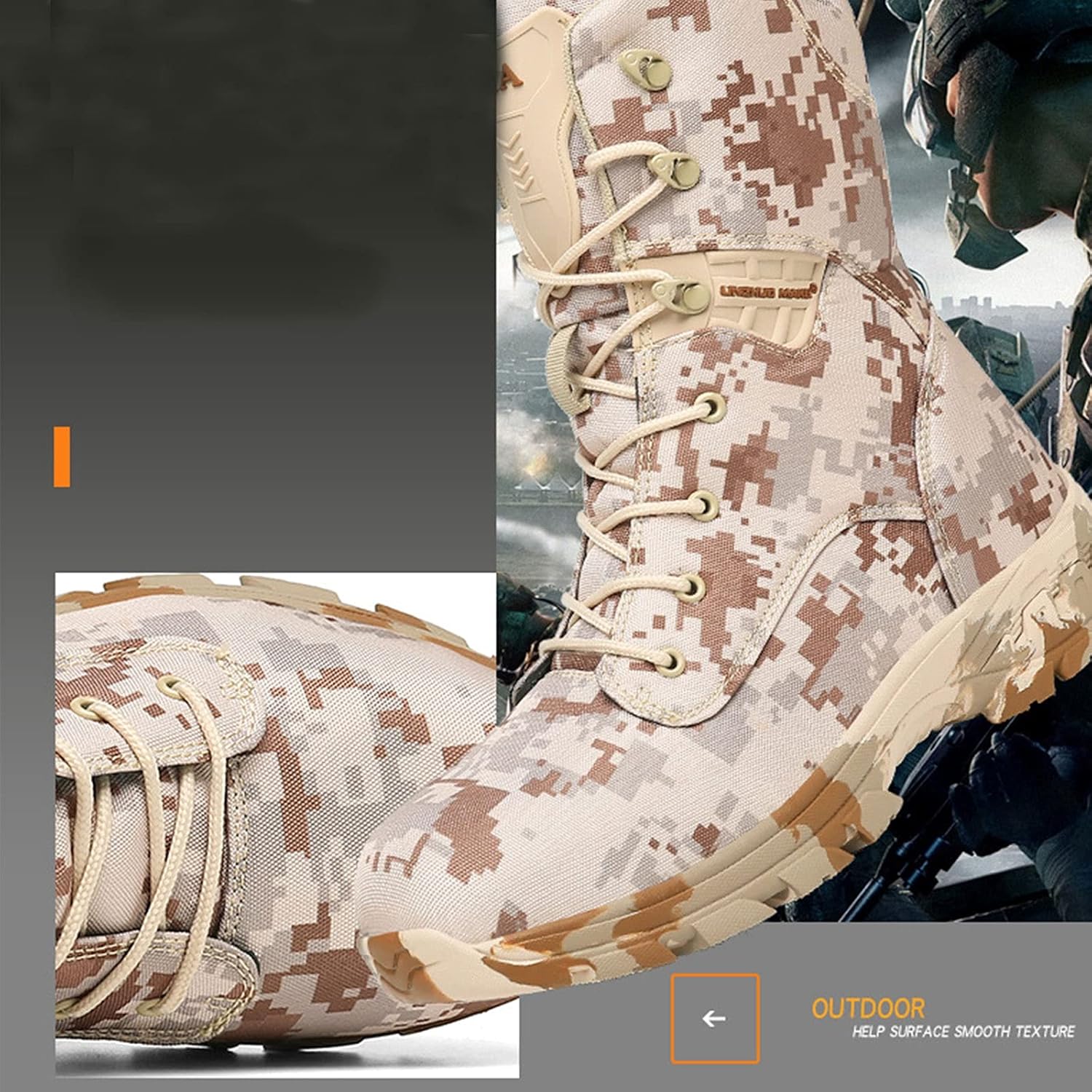 Yytcsjz Men Military Boots, High-Top Combat Tactical Boots, Men’S Tactical Boots, for All Terrain Shoes for Hiking, Hunting, Working, Hiking Boots
