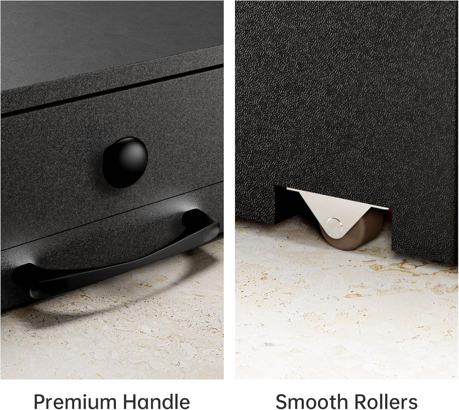 NiHome Wood Coffee Machine Tray with Pod Drawer, Smooth Wheels Rolling Appliance Slider, Large Drawer for K-Cups, Tea Bags, Under Cabinet Countertop Caddy for Espresso Maker, Blender, Air Fryer