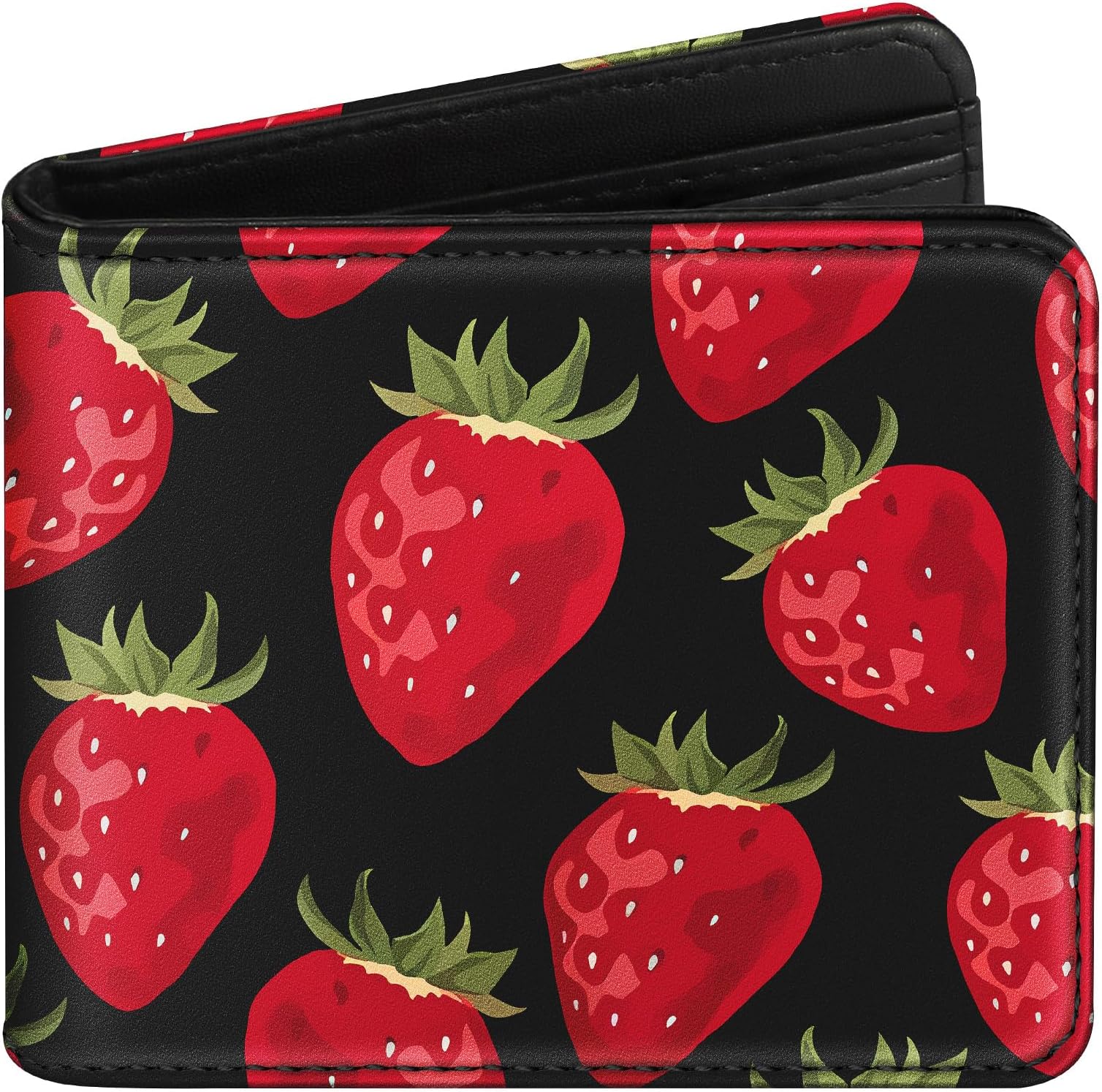 Bistup Girls Wallet Cute Leather Bifold Wallet Strawberry for Teen Girls Women Girly Pretty Credit Card Cash Id Holder Rfid Blocking Aesthetic Bi Fold Small Wallets With Coin Pocket Slim Aesthetic