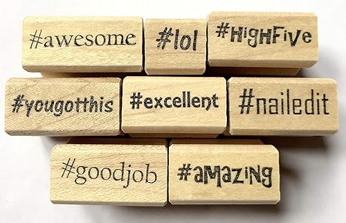 Juego de sellos de goma para hashtag del profesor