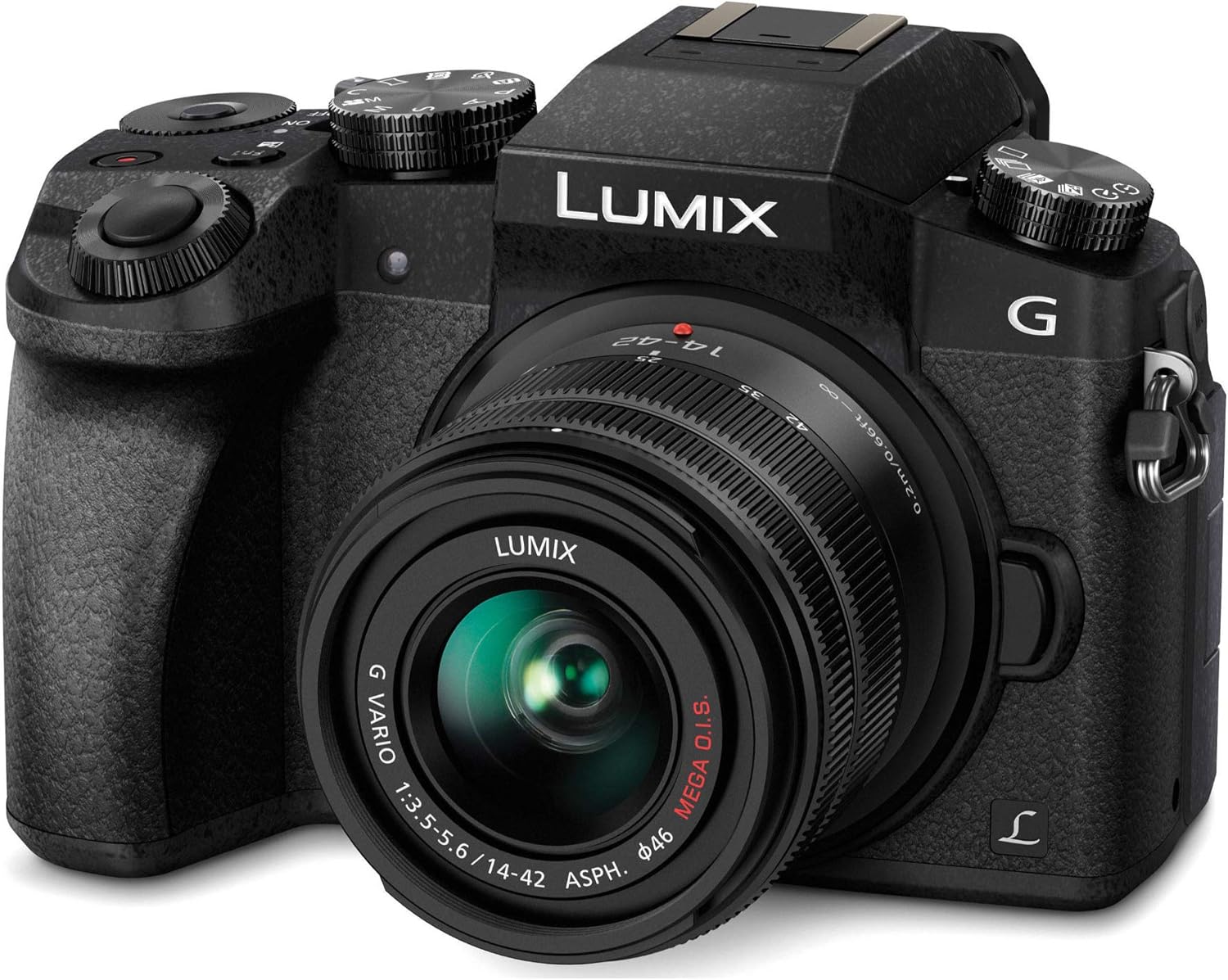 panasonic lumix g7 mirrorless digital camera with 14 42mm lens and 32gb compact microphone bundle
