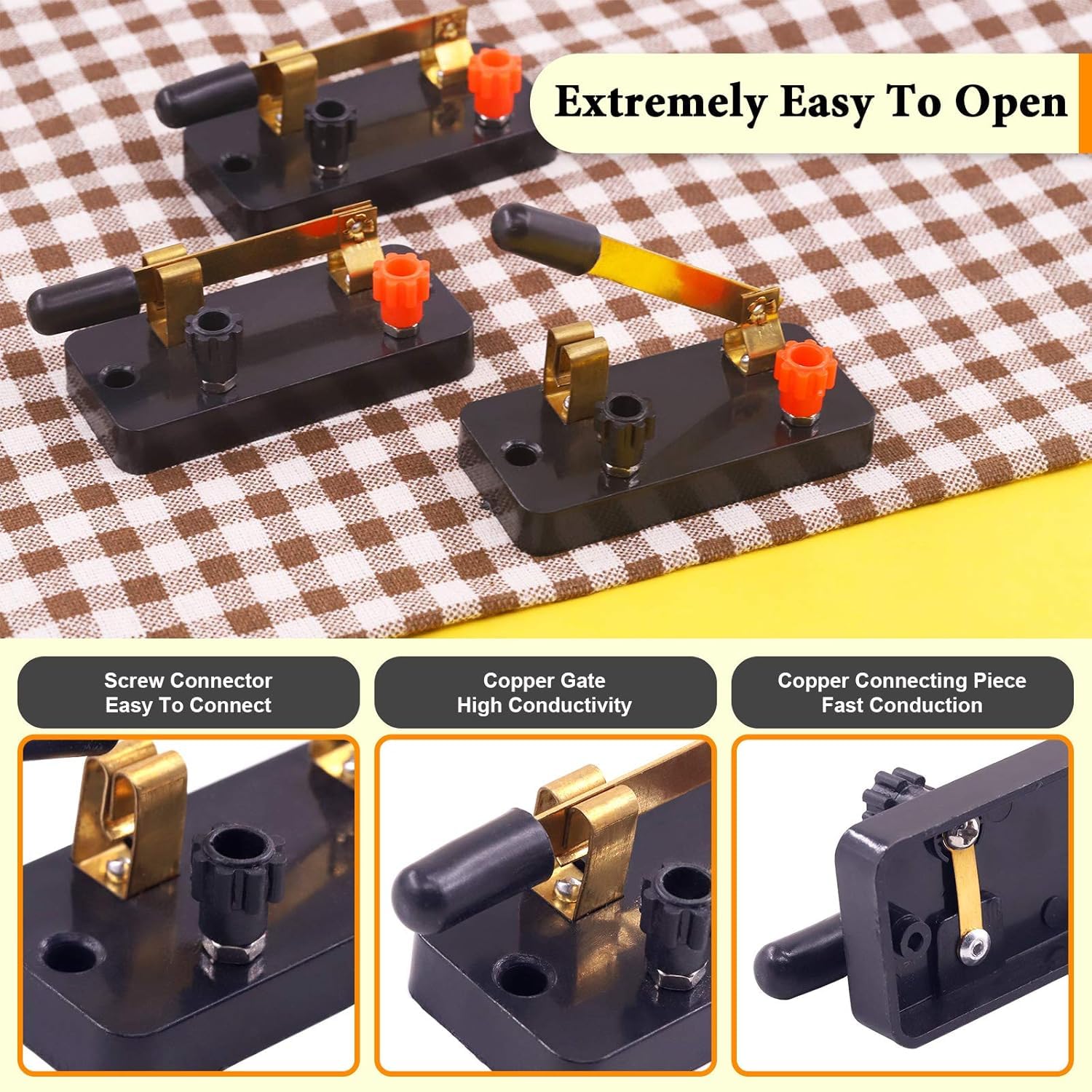 5 Pièces SPST Commutateur, Interrupteur d'électricité physique Interrupteur Expérimentation couteau pour expériences d'électricité physique DIY