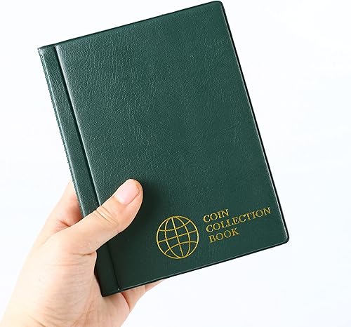 Miniatura 4 de Álbum de colección de monedas, 120 bolsillos, 1.2 x 1.2 pulgadas, soporte para monedas, álbum de almacenamiento de monedas, bolsillo para