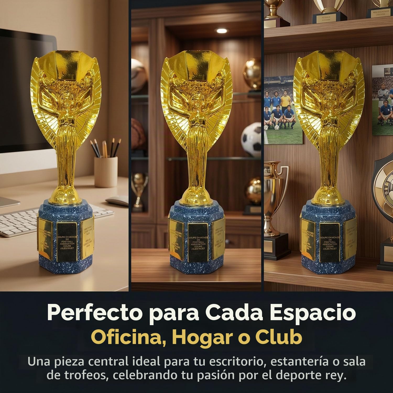 Réplica del Trofeo Jules Rimet – Copa del Mundo Souvenir de Fútbol para Aficionados | Adorno y Regalo para Club, Bar y Escuela
