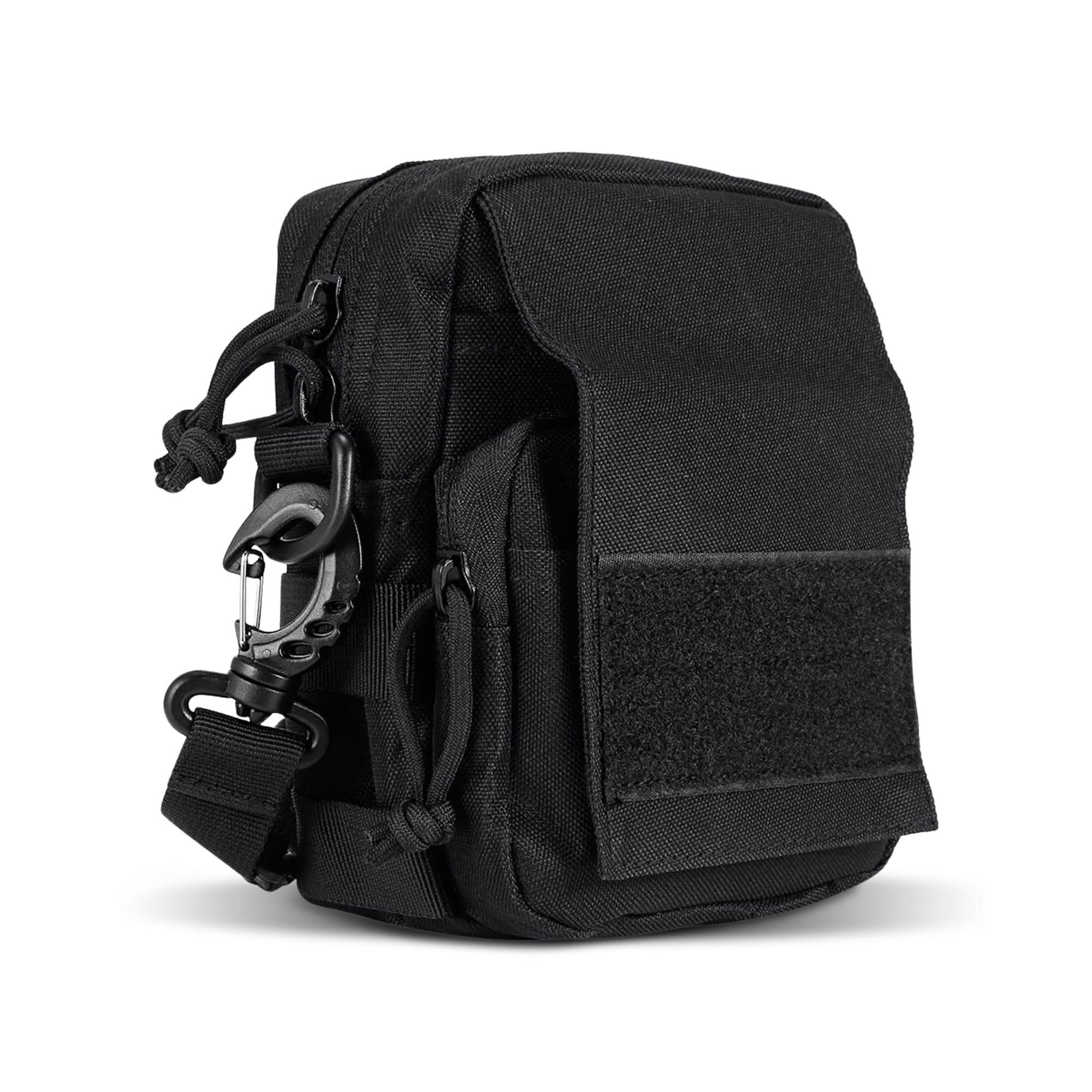 CARRY TRIP Tactical Outdoor Waist Bag - Multifunctional Molle Pouch, Waterproof, Durable Travel, Hiking, Camping, Trekking & Daily Use Bag with D-Ring & Velcro Patch - Black