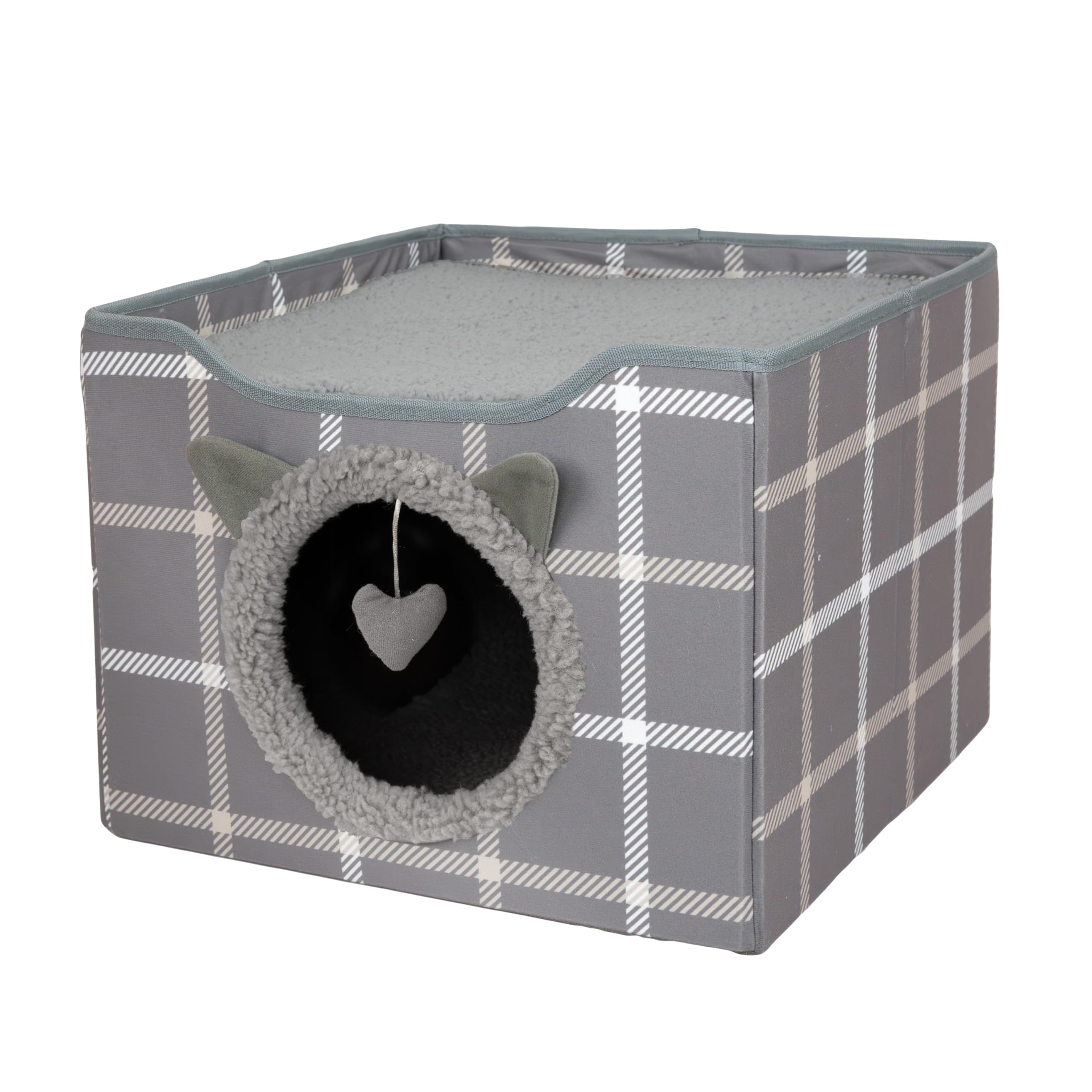Kitty CityIndoor Cat Cube Furniture, Plaid Cube