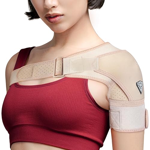 FIGHTECH Shoulder Brace for Torn Rotator Cuff for Men and Women - 2 Sizes - Support & Pain Relief (Nude, Small/Medium)