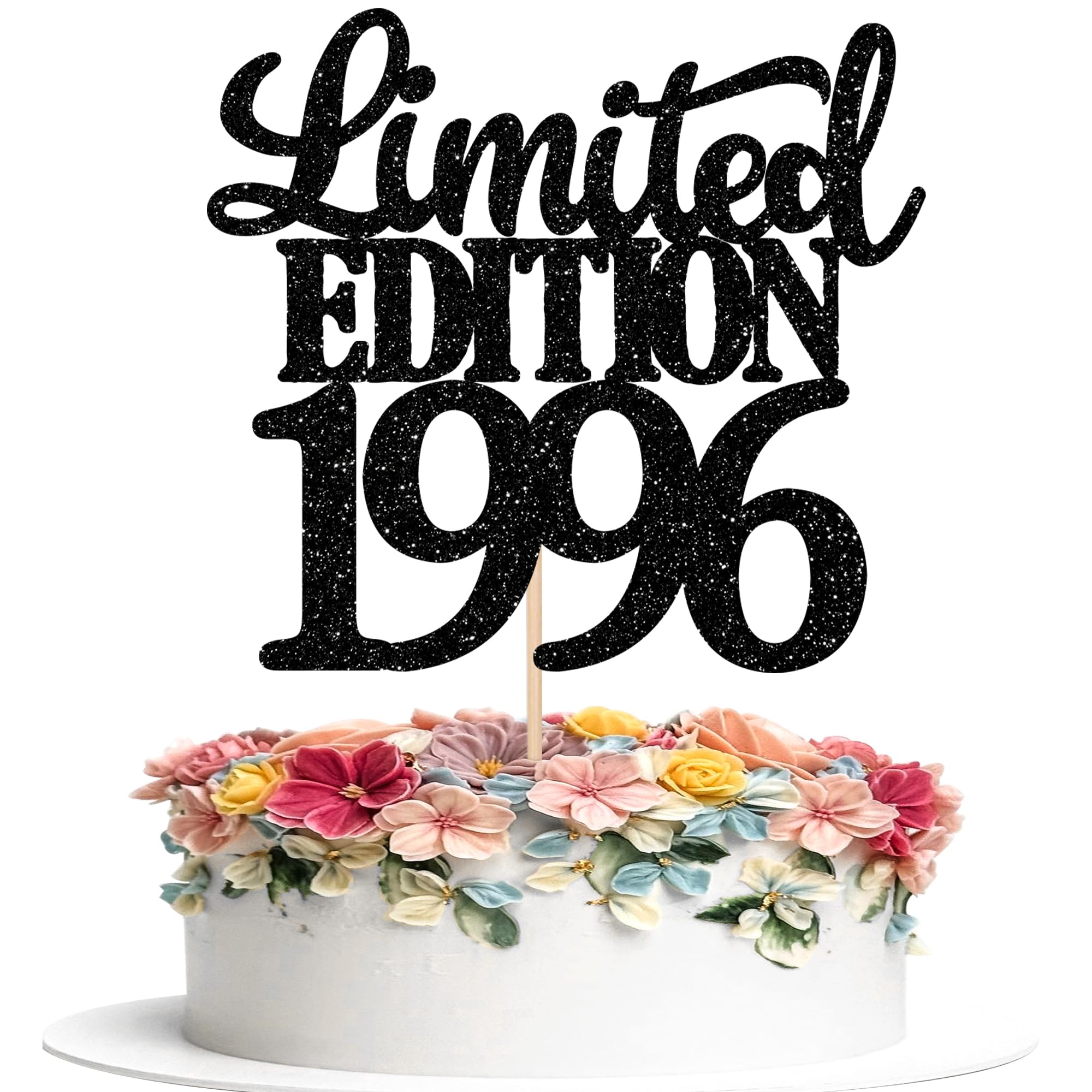 1 Stück Limited Edition 1996 Tortendeko Glitzer 30th Glitzer Kuchen Deko Prost auf 30 Jahre 30 & Fabelhaft Cake Topper für Männer und Frauen Geburtstag Party Kuchen Dekoration Schwarz