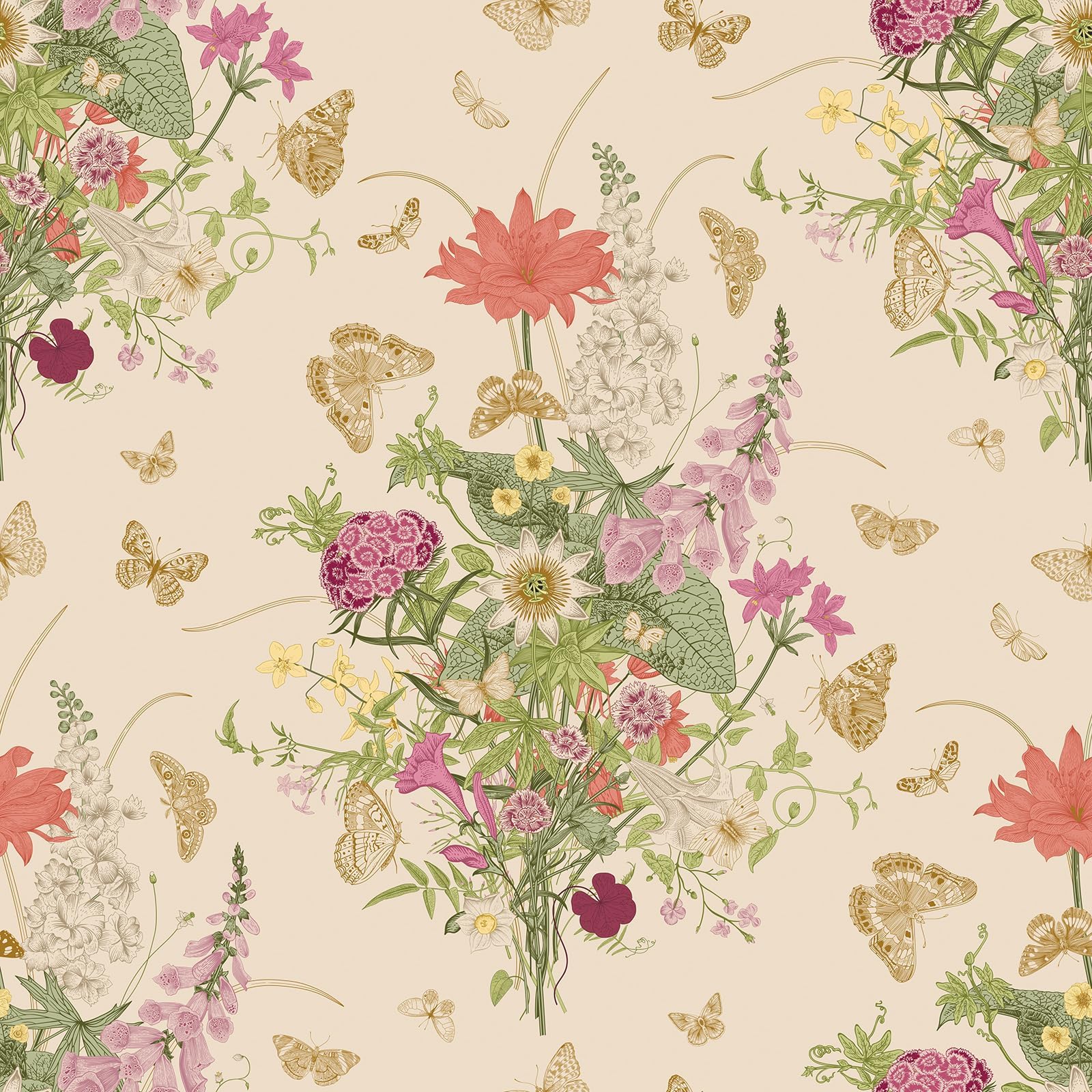 Livelynine 17.5x276 Pink Green Floral Peel and Stick Wallpaper Vintage Self Adhesive Pink Victorian Damask Wallpaper for Bathroom Bedroom Renter Friendly Vintage Floral Contact Paper Shelf Liner