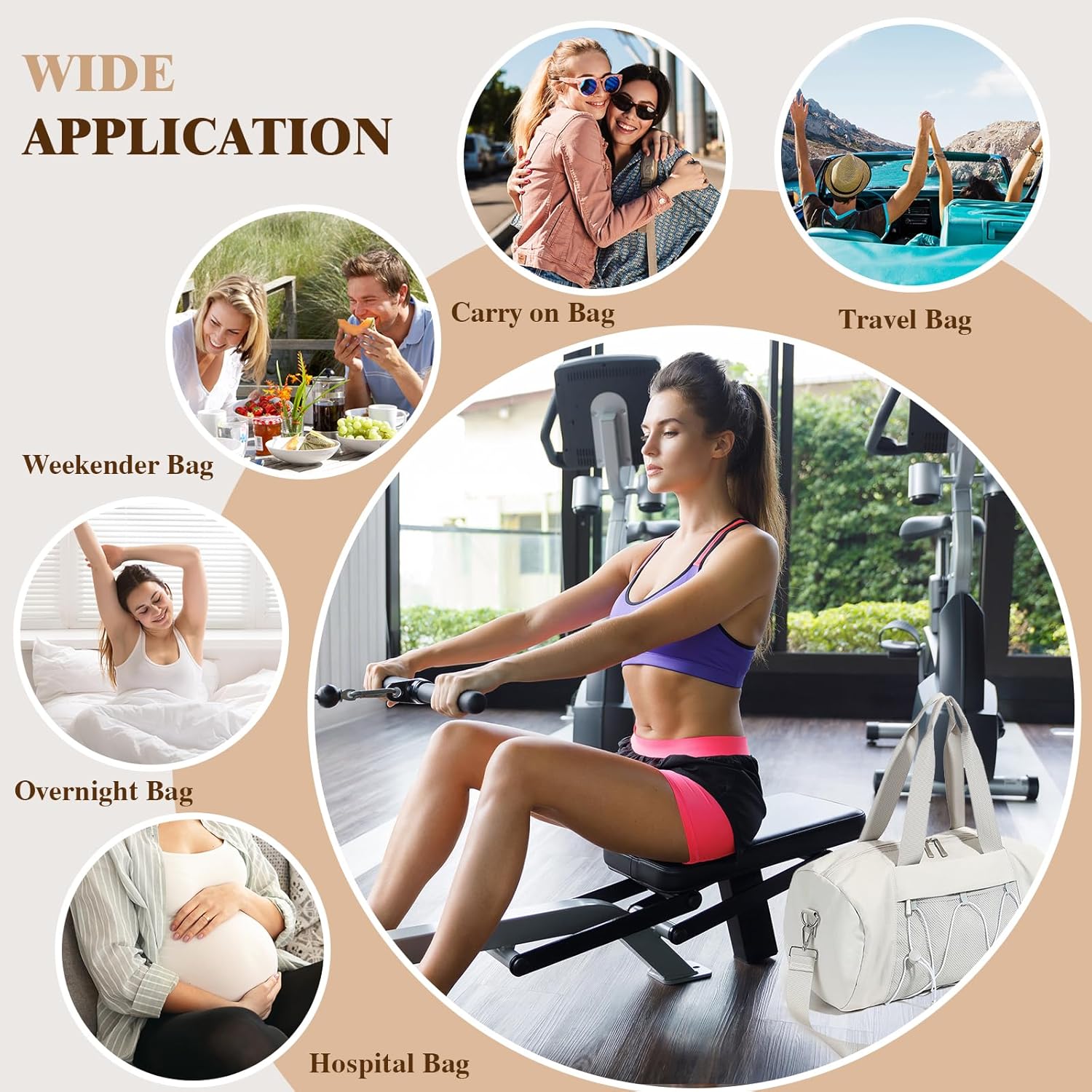 Small Gym Bag for Women, Travel Duffle Bag Carry On Weekender Bag with Shoe Compartment Overnight Gym Tote Personal Item Bag for Men