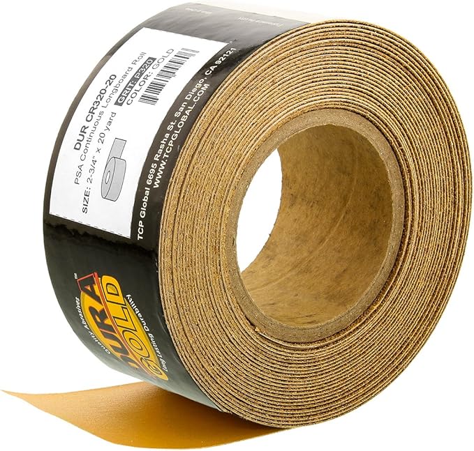 DuraGold Premium 320 Grit Gold PSA Longboard Sandpaper 20