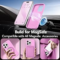 Vista 774 de GONEZ Funda de silicona para iPhone 15 Pro Max, compatible con Magsafe, protector de cámara + protector de pantalla, forro de microfibra suave Negro