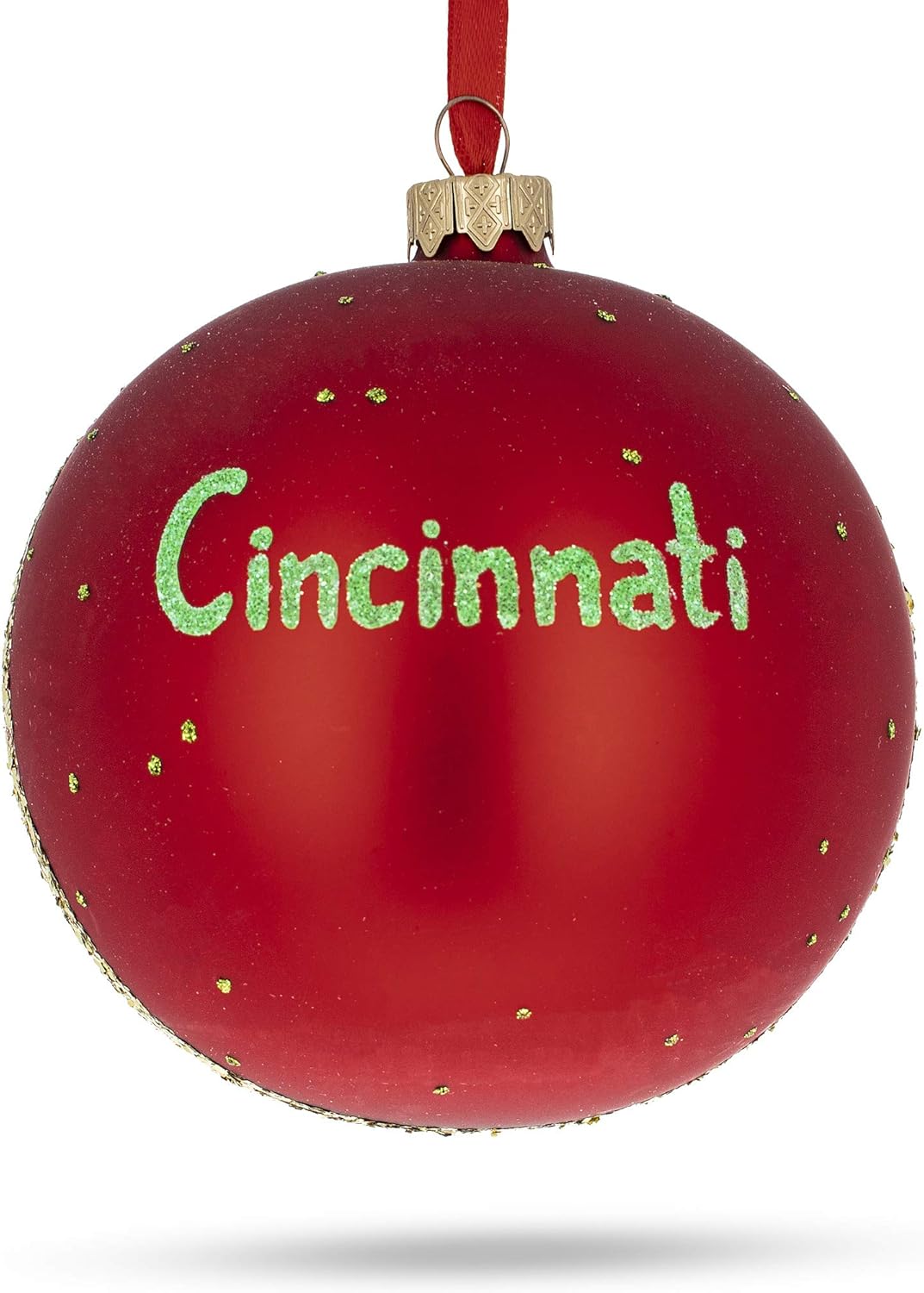 Cincinnati, Ohio Glass Ball Christmas Ornament 4 Inches - Image 2
