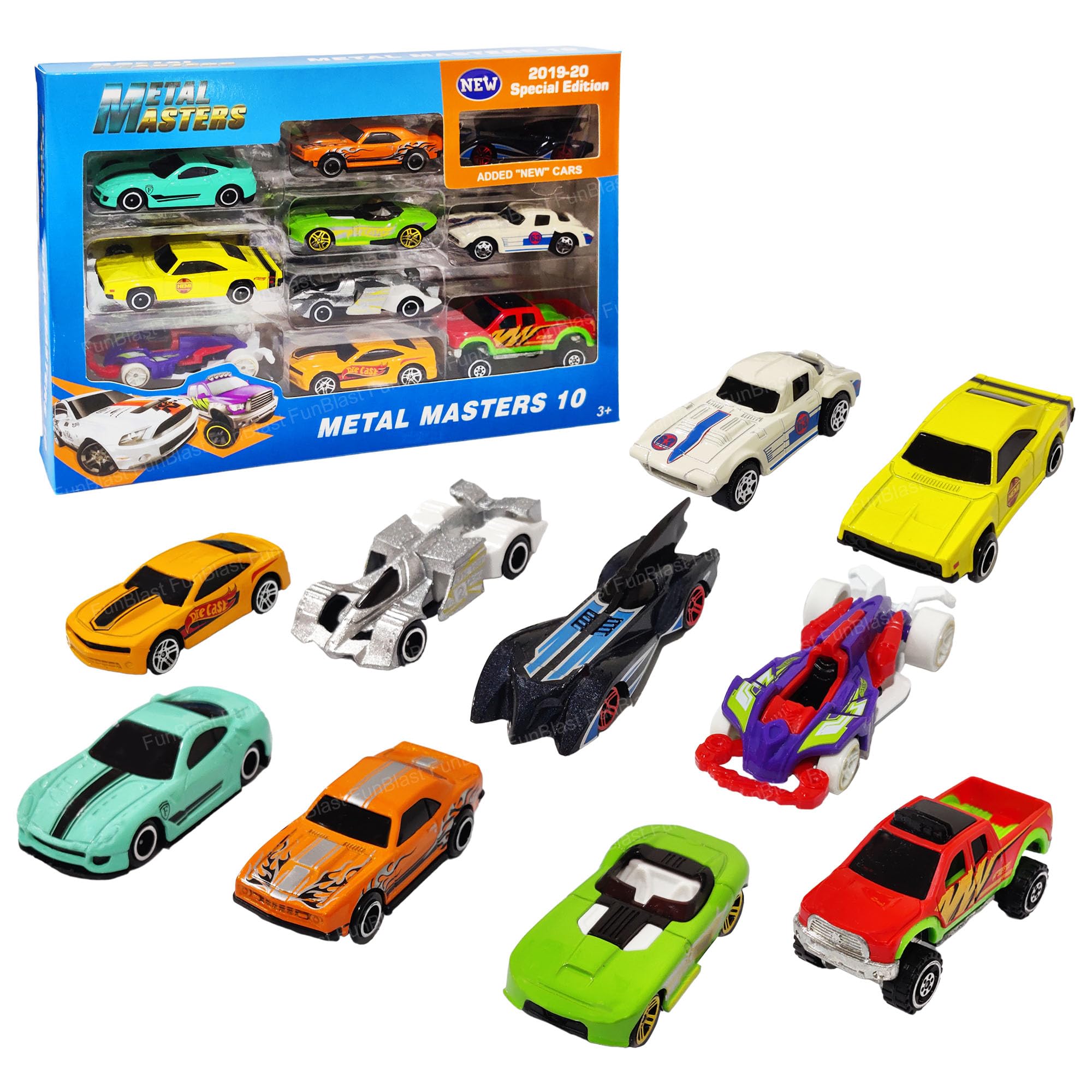 FunBlast Metal Master Mini Diecast Car Toy - Pack of 10 Pcs Metal Racing Car Toys, Push & Go Metal Car Toy Packet Play Set Toys for Kids, Children, Boys (D) (B0DDPXSFQY) Amazon Price History, Amazon Price Tracker