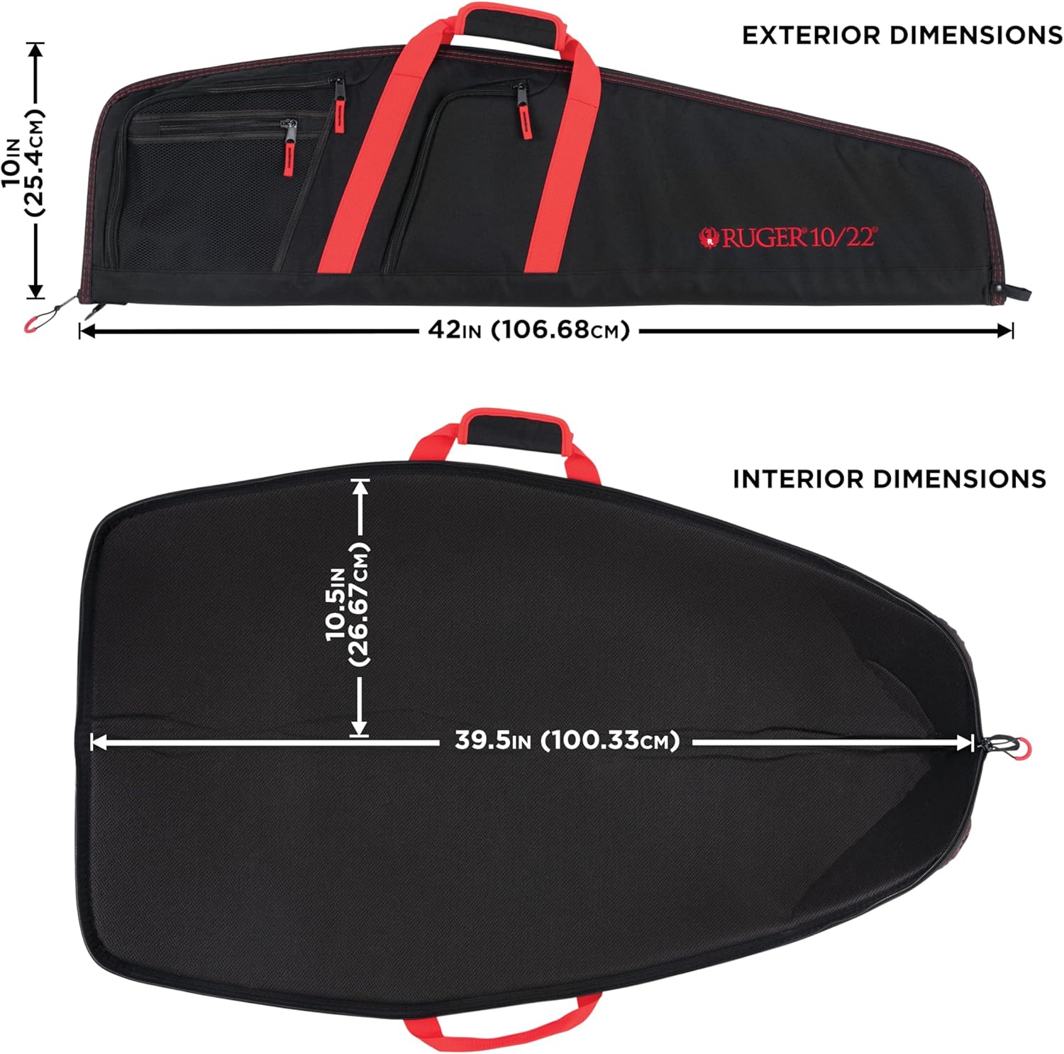 Allen Company Ruger Flagstaff Rifle Case - 40-Inch Soft Gun Bag - Hunting and Shooting Accessories - Black/Red