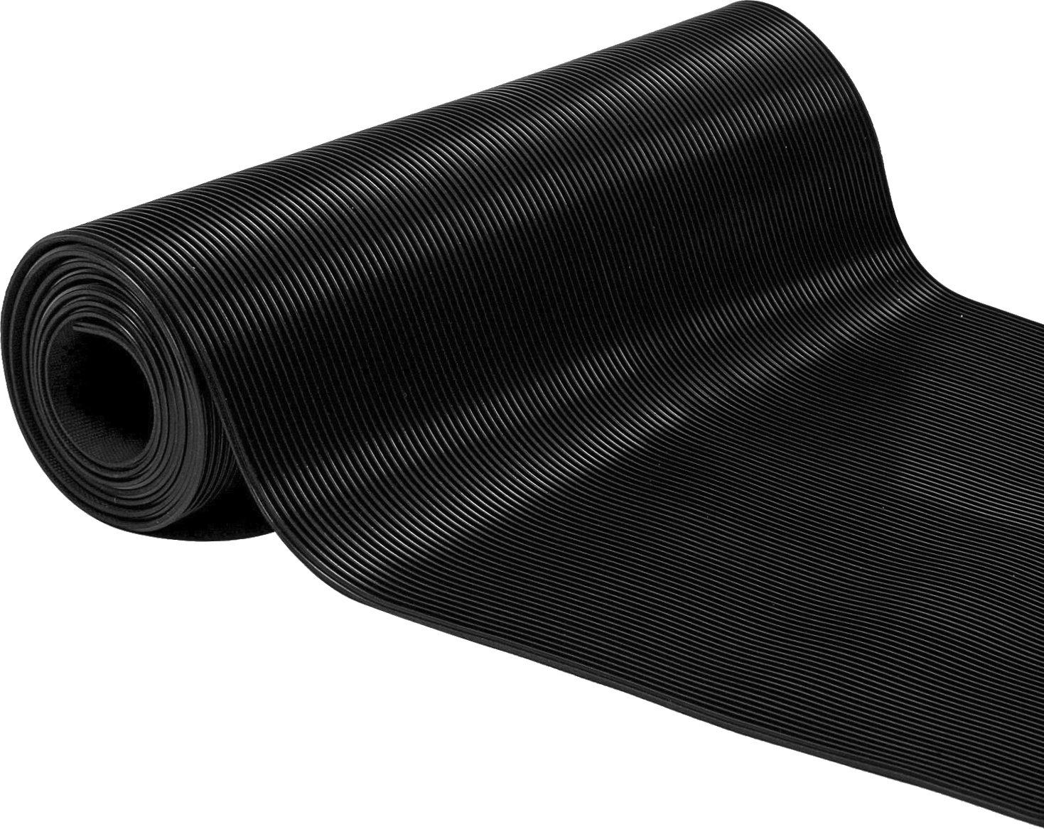 Herco 2' x 8' All Purpose 1/8" Corrugated Rubber Mat - Black