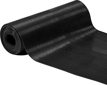 Herco 3 x 4 All Purpose 1/8" Corrugated Rubber Mat - Black