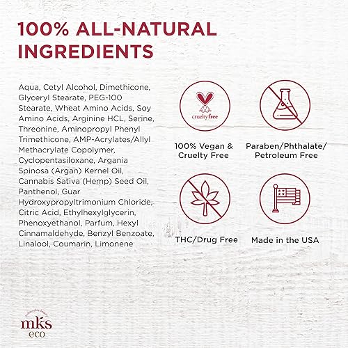 Miniatura 5 de Earthly Body MKS eco Kahm - Tratamiento suavizante para el cabello, aroma original, proteína de queratina vegetal, aceite de argán marroquí, aceite