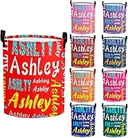 Vista 9 de Cesta de lavandería personalizada con nombre, cesta de lavandería plegable con asa para baño, sala de estar, dormitorio