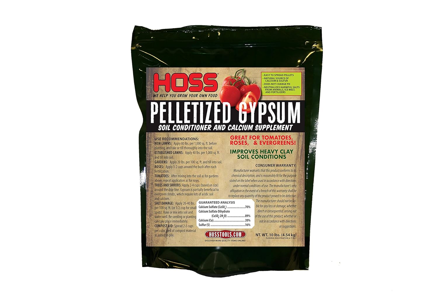 Pelleted Gypsum Soil Conditioner | Calcium Supplement for Plants | 10 lb Bag