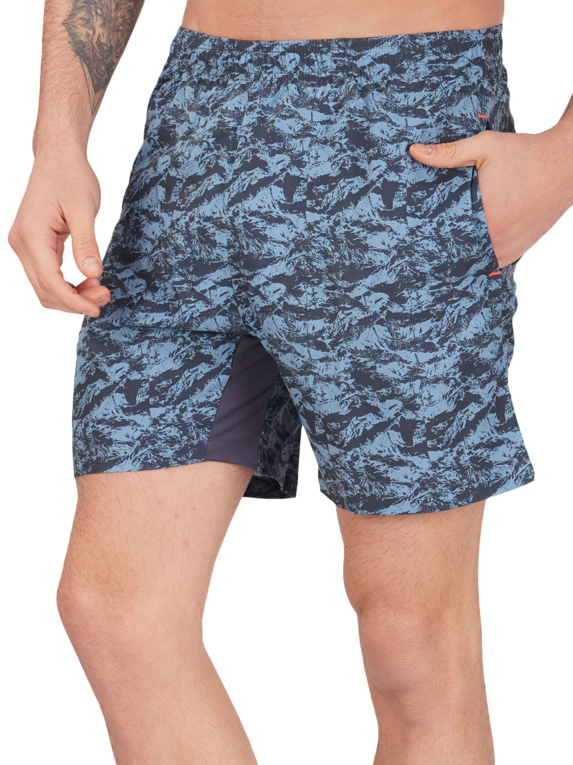 NEVER LOSE Mens 5" Swim Trunks with Zipper Pockets Quick Dry Beach Board Shorts for Men Swimsuit Swimwear with Mesh Lining