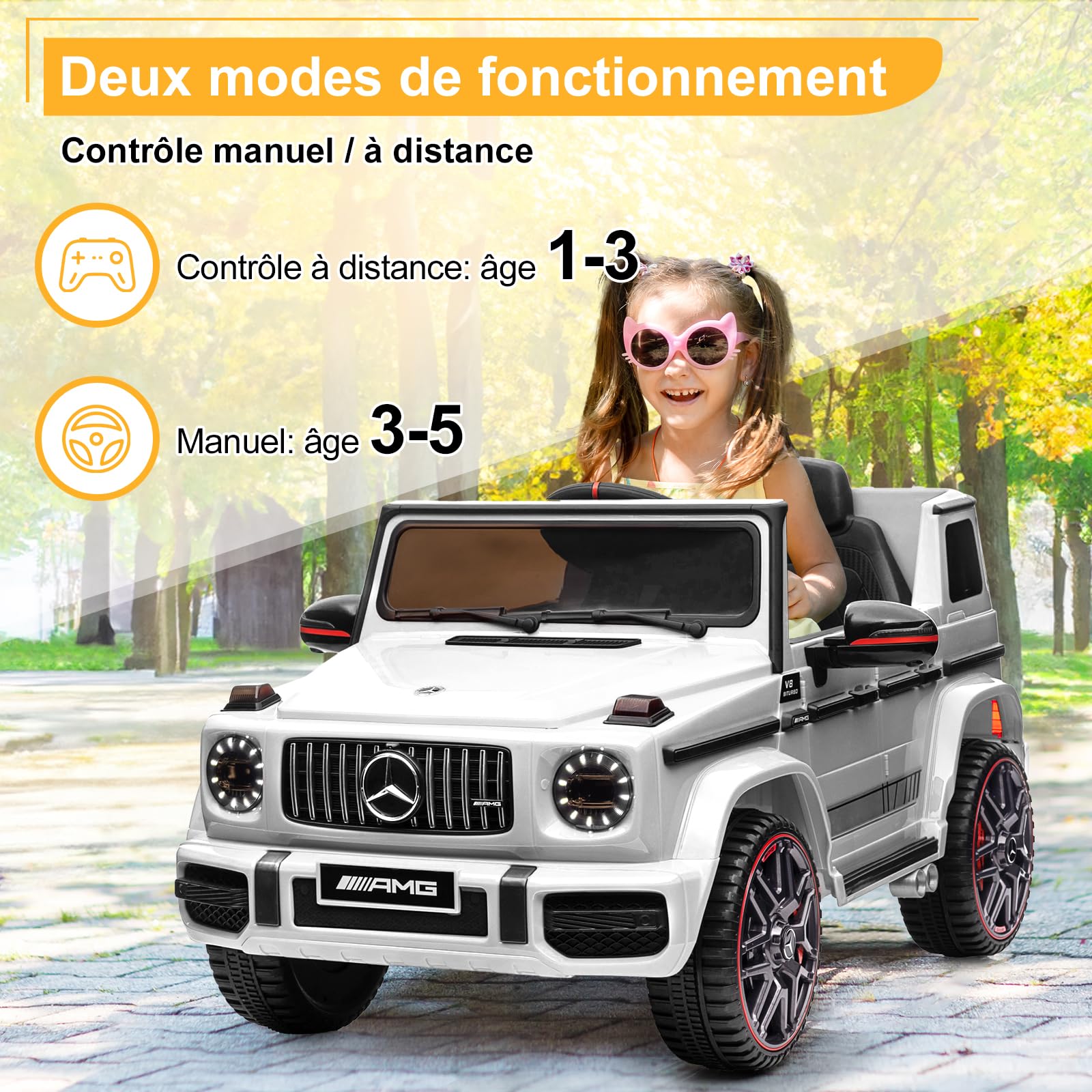 LALAHO G63 Enfant 12V télécommande 2.4G MP3