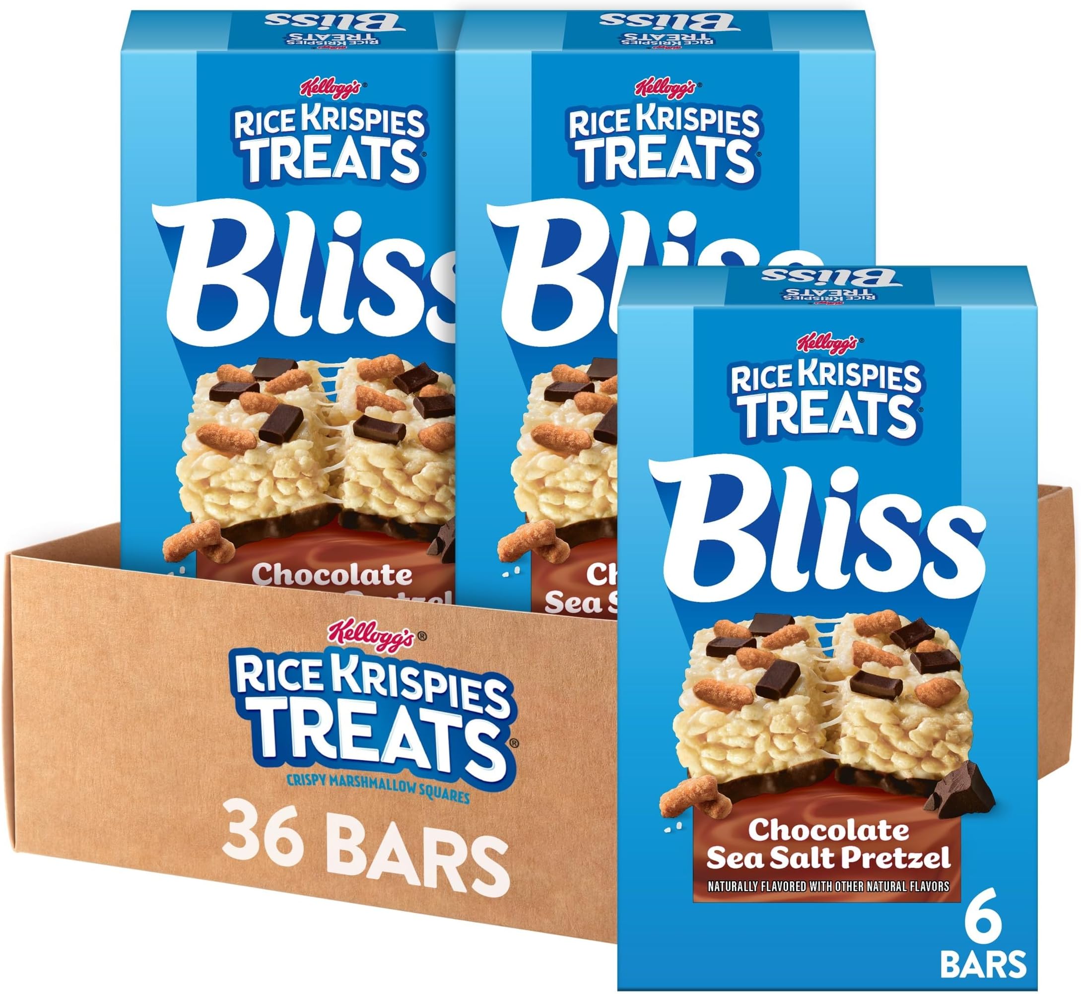 ライスクリスピートリーツスクエアチョコレートシーソルト5オンス6ct