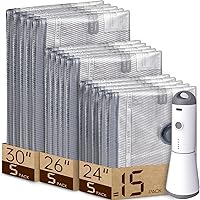 Vacbird Vacuum Compression Bags for Travel: 15-Pack Carry-On Size with Rechargeable Cordless Pump - Space Saver Bags