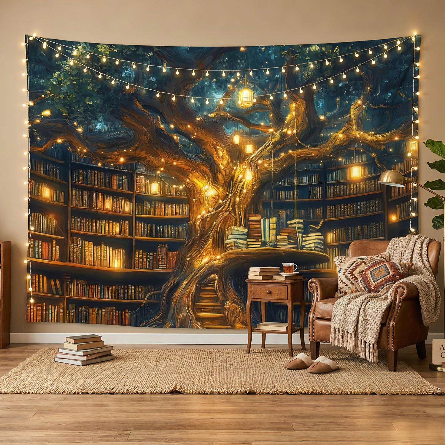 Amazon.com: GOAOK Fantasy Library Tapestry For Classroom