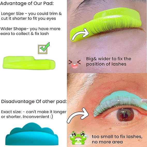 ICONSIAM Lash Lift Shields C Curl Eyelash Lifting Shield Natural Curl Lami Lamination Roller Soft Silicone Perm Rod Gel Lash Perming Pad Set For Lash Lift and Tint Lash (Rainbow Cat Eye Shields)