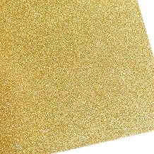 Moonfarm Iron-On Transfer Sheet A4 Size Strong for Fabric Glitter Print Iron-On Rubber Glitter (Gold)