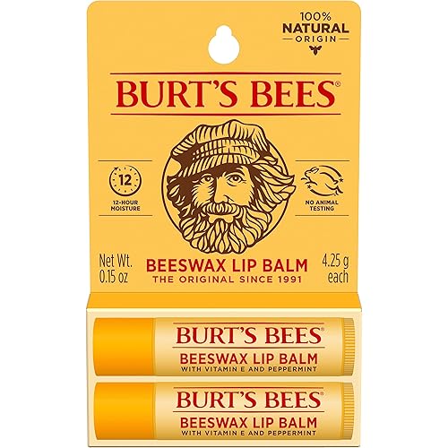 Burt's Bees Lip Balm - Original Beeswax, Lip Moisturizer With Responsibly Sourced Beeswax, Tint-Free, Natural Origin Conditioning Treatment, 2 Tubes, 0.15 oz.