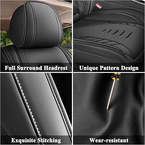 Miniatura 5 de 2 fundas de asiento delantero de automóvil para Mazda 3 2007-2019, cojín de asiento de piel sintética transpirable, impermeable, compatible con